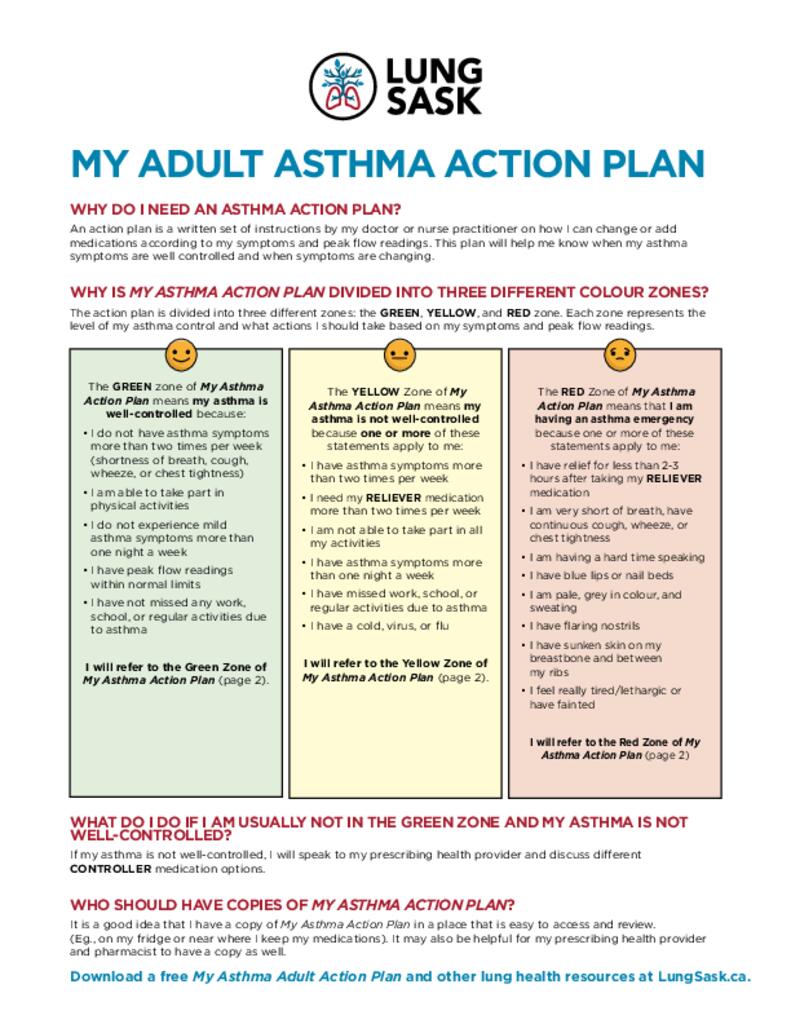 Adult Asthma Action Plan